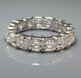 6ct Asscher Cut Diamond Wedding Ring Band Iced Full Eternity 14k White Gold Over