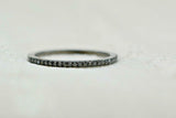 0.7ct Round Cut Black Diamond Half Eternity Wedding Band 14k Black Gold Finish