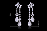 4ct Pear Cut VVS1 Diamond Halo Wedding Water Drop Earrings 14k White Gold Finish