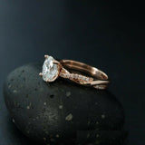 Infinity Twisted Rope Engagement Ring 1.5ct Oval Cut Diamond 14k RoseGold Finish