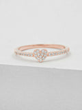 1ct Engagement Ring Round Cut Diamond Heart Shape Minimalist 14k RoseGold Finish