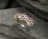 2.6ct Engagement Ring Round Cut Purple Amethyst Floral Design 14k WhiteGold Over