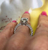 4.55ct Round Diamond Engagement Ring Hidden Halo Solitaire 14k White Gold Finish