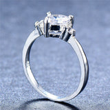 1ct Heart Cut Diamond Engagement Ring 14k White Gold Finish Trilogy Solitaire