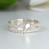 1.2ct Round Cut Diamond Engagement Ring Heart Split Band 14k White Gold Finish