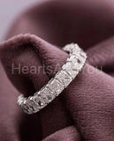 2.5ct Radiant Simulated Diamond Full Eternity Wedding Band 14k White Gold Plated