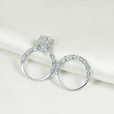 5Ct Round Cut Diamond Bridal Set Vintage Milgrain Ring Band 14K White Gold Over