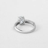 2.5ct Oval Cut Diamond Engagement Ring 3 Row Shank Solitaire 14k White Gold Over