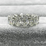 6Ct Oval Cut Diamond Women Wedding Band 14K White Gold Finish Full Iced Eternity