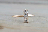 0.5ct Baguette Cut Diamond Engagement Ring 14k Rose Gold Finish Vertical Bar