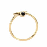 0.2ct Round Cut Black Diamond Engagement Ring 14k Yellow Gold Finish Bird Skull