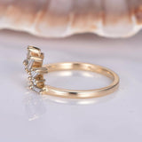 Deco Crown Promise Engagement Ring 2ct Baguette Cut Diamond 14k Rose Gold Finish