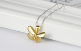 1.1ct Round Cut Diamond Pendant Butterfly Shaped 14k Yellow Gold Finish NO CHAIN