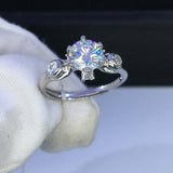 1.6ct Round Cut Diamond Engagement Ring Trilogy Stylish 14k White Gold Finish