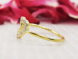 0.5ct Round Cut Moissanite Open Heart Love Engagement Ring 14k YellowGold Plated