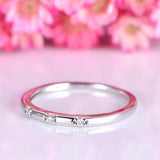 0.3ct Round Cut VVS1D Diamond Wedding Ring Band Minimalist 14k White Gold Finish