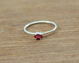 0.5ct Engagement Ring Oval Cut Pink Ruby Solitaire Women 14k White Gold Finish