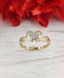 0.4ct Round Cut Moissanite Love Heart Engagement Ring 14k Yellow Gold Plated