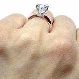 1.5ct Round Cut Diamond Engagement Ring Solitaire Promise 14k Rose Gold Finish