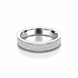 Three Row Half Eternity Wedding Band 1.5ct Round Cut Diamond 14k White Gold Over