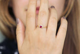 1.2ct Round Cut Pink Ruby Engagement Ring 14k Yellow Gold Finish Queen Crown