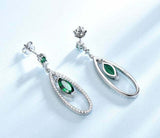 2.7ct Drop Earrings Marquise Cut Emerald Cocktail Dangling 14k White Gold Finish