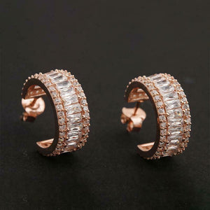 4Ct Baguette Cut Diamond Channel Set Elegant Drop Earrings 14K Rose Gold Finish