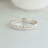 1ct Round Cut Diamond Wedding Band Minimalist Half Eternity 14k White Gold Over