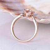 0.5ct Round Cut Peach Morganite Solitaire Engagement Ring 14k Rose Gold Finish