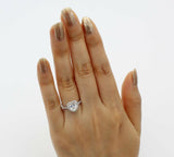 Halo Solitaire Engagement Ring 1ct Heart Cut VVS1D Diamond 18k White Gold Finish