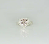 2ct Trillion Cut Peach Morganite Engagement Ring 14k White Gold Finish Infinity