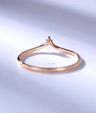 0.2ct Round Cut Diamond Wedding Ring Band Trilogy Minimalist 14k RoseGold Finish