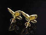 1.2ct Round Cut Diamond Butterfly Design Stud Earrings Women 14k YellowGold Over