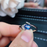 1ct Oval Cut Blue Sapphire Engagement Ring Bypass Design 14k White Gold Finish