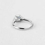 2ct Cushion Diamond Engagement Ring Trillion Accent Trilogy 14k White Gold Over