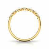 1.2ct Wedding Ring Band Round Cut Diamond Geometric Cluster 14k Yellow Gold Over