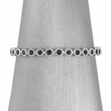 1Ct Round Cut Black Diamond Petite Eternity Wedding Band 14K White Gold Finish