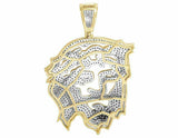 2.25ct Round Cut Diamond Jesus Christ Face Pendant 14k Yellow Gold Over NO CHAIN