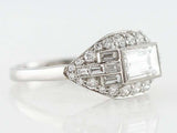 4.7ct Emerald Cut Diamond Engagement Ring Antique Vintage 14k White Gold Finish