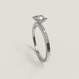 2ct Cushion Diamond Engagement Ring Round Accent Solitaire 14k White Gold Finish