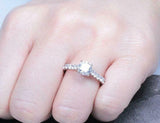 2.2ct Round Cut Diamond Engagement Ring Classic Solitaire 14k White Gold Finish