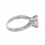 2ct Round Cut Diamond Engagement Ring Round Accent Solitaire 14k White Gold Over