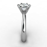 1ct Round Cut VVS1D Diamond 6 Claw Prongs Engagement Ring 14k White Gold Finish