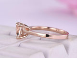 1ct Heart Cut Peach Morganite Engagement Ring Solitaire 14k Rose Gold Finish