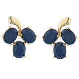 2.3ct Drop Earrings Oval Cut Blue Sapphire Berry Fruit 14k Yellow Gold Finish