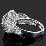 3.23ct Round Cut Diamond Engagement Ring Dual Halo Cocktail 14k WhiteGold Finish