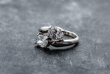 1.65ct Engagement Ring Oval Cut Diamond Two Stone Bypass 14k White Gold Finish