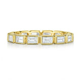 1.7ct Emerald Cut Diamond Wedding Band 14k Yellow Gold Finish Full Eternity