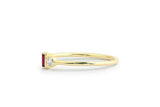 0.4ct Baguette Cut Pink Ruby Two Stone Minimalist Ring 14k Yellow Gold Finish