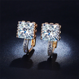 2.5Ct Princess Cut Diamond Accent Solitaire Drop Earrings 14K Yellow Gold Finish